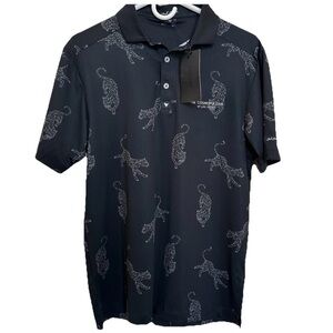 NWT Bad Birdie Prowling Putts Golf Polo-Men’s S-Cosmopolitan LV Leopard AOP